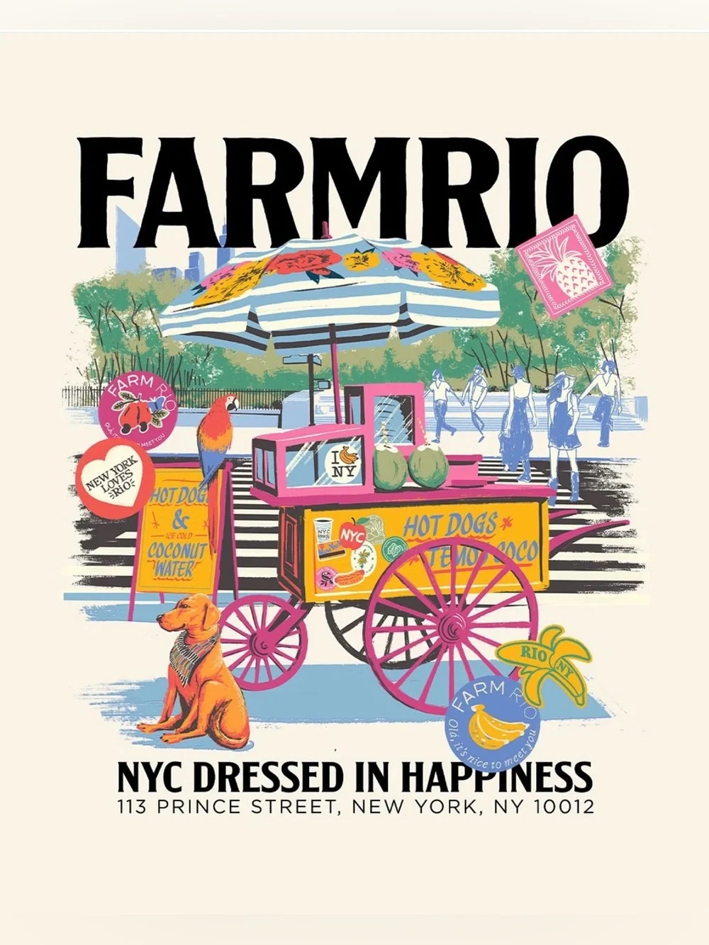 Farm Rio Soho NYC Dressed in Happiness Ecobag - Picture 2 of 6